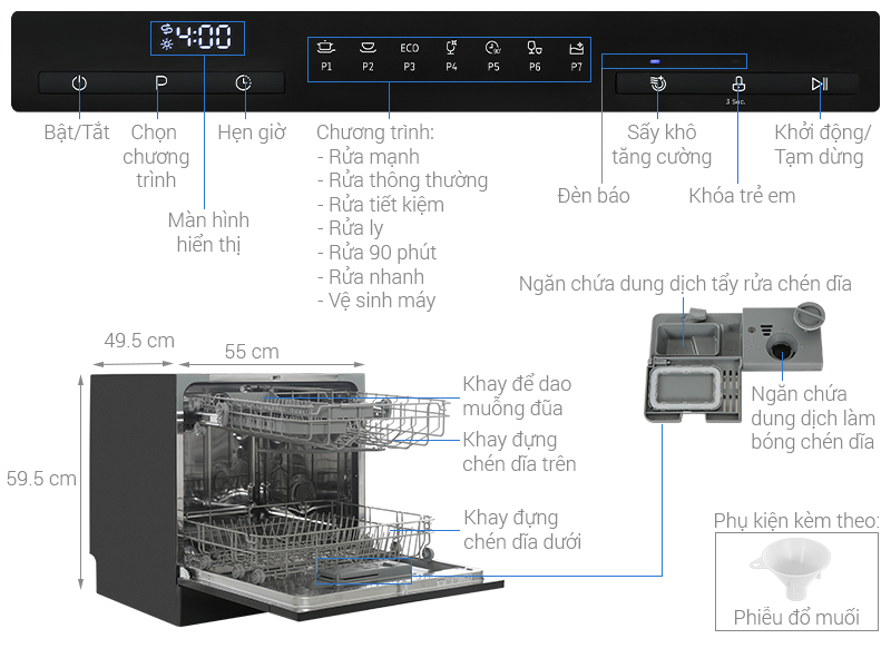Máy rửa chén bát Hafele