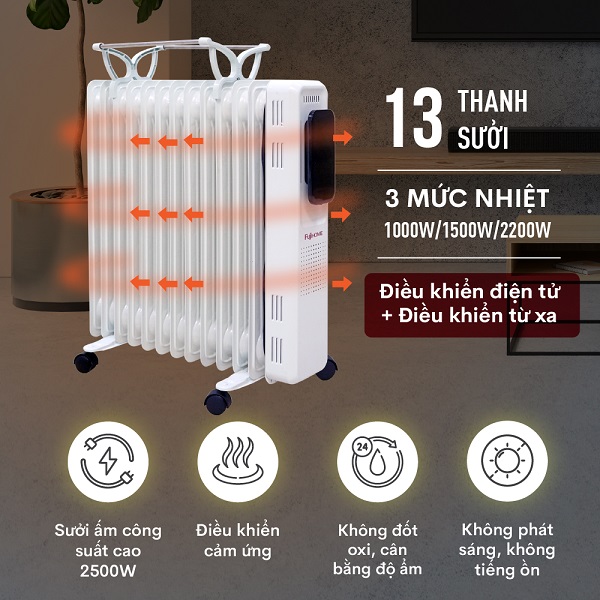 Máy sưởi dầu Fujihome OH8613