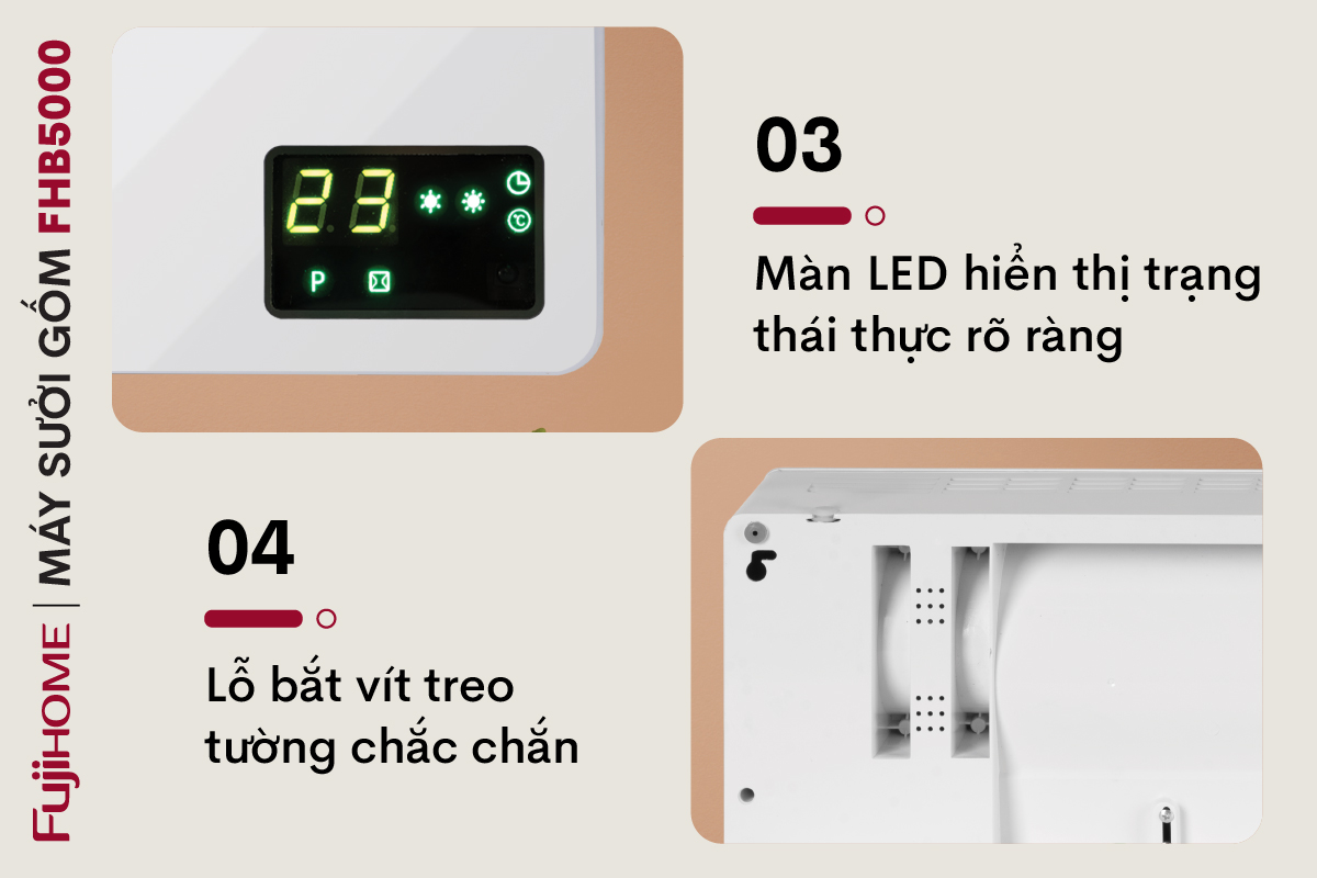 Quạt sưởi điều hòa treo tường Fujihome FHW4000