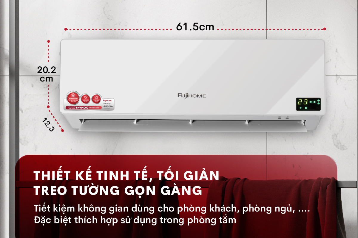 Quạt sưởi điều hòa treo tường Fujihome FHW4000