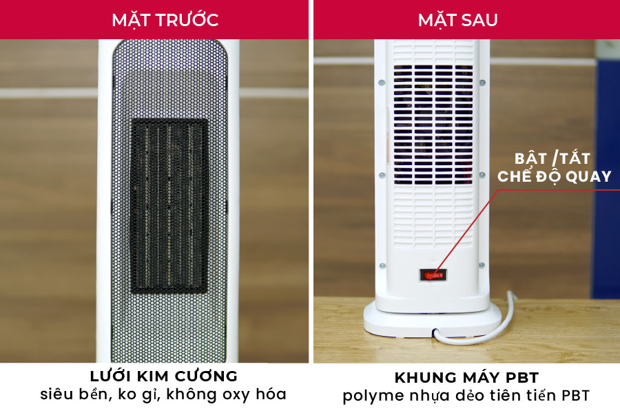 quạt sưởi gốm Ceramic để bàn Fujihome FH1000 