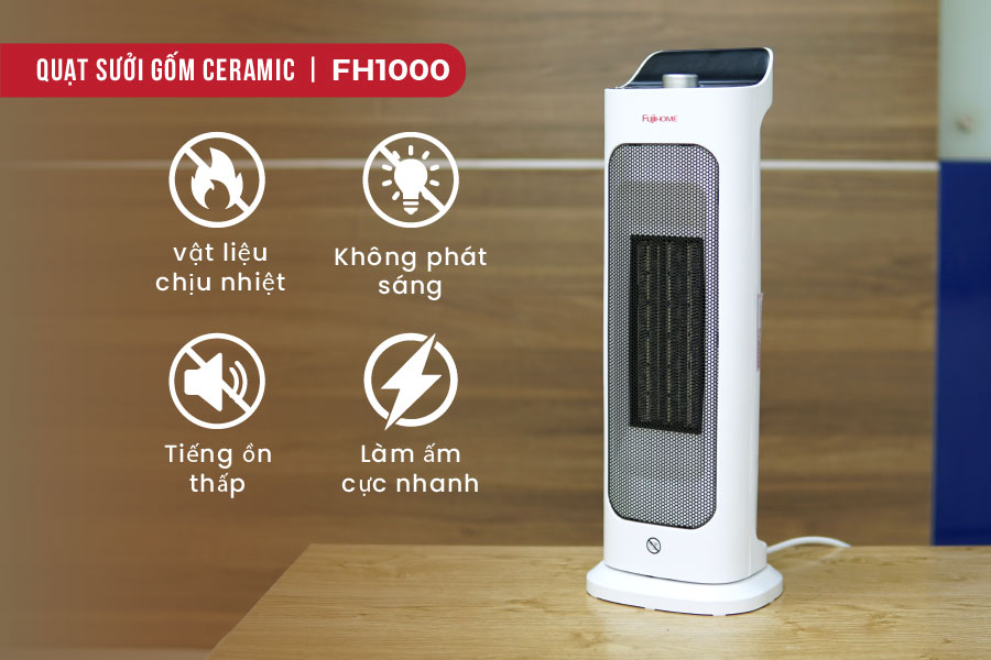 quạt sưởi gốm Ceramic để bàn Fujihome FH1000 