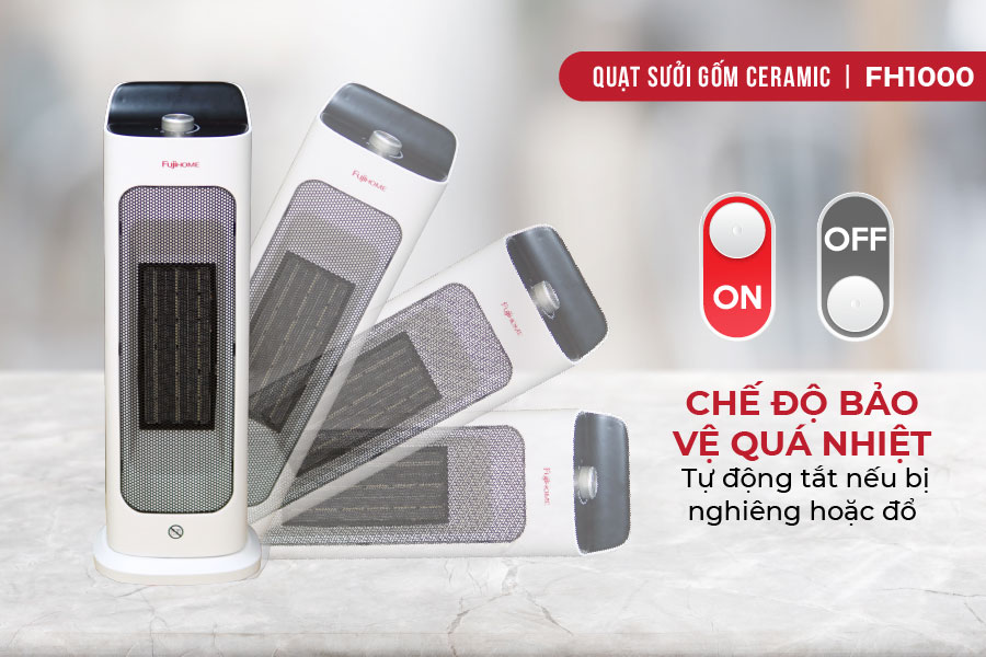 quạt sưởi gốm Ceramic để bàn Fujihome FH1000 
