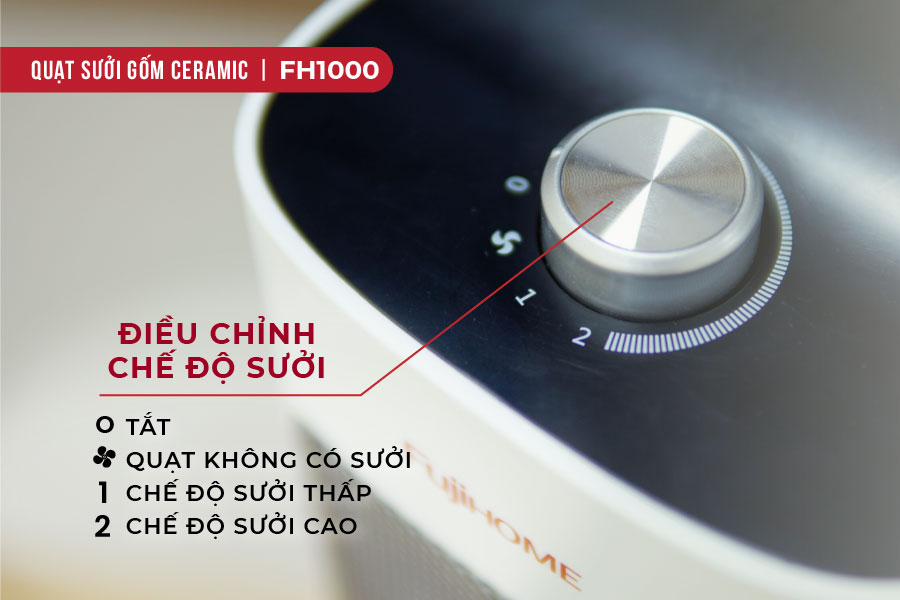 quạt sưởi gốm Ceramic để bàn Fujihome FH1000 