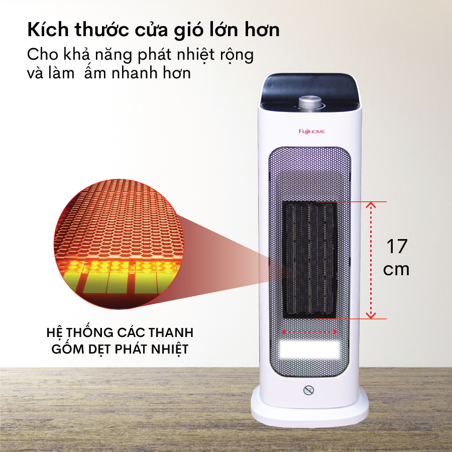 quạt sưởi gốm Ceramic để bàn Fujihome FH1000 