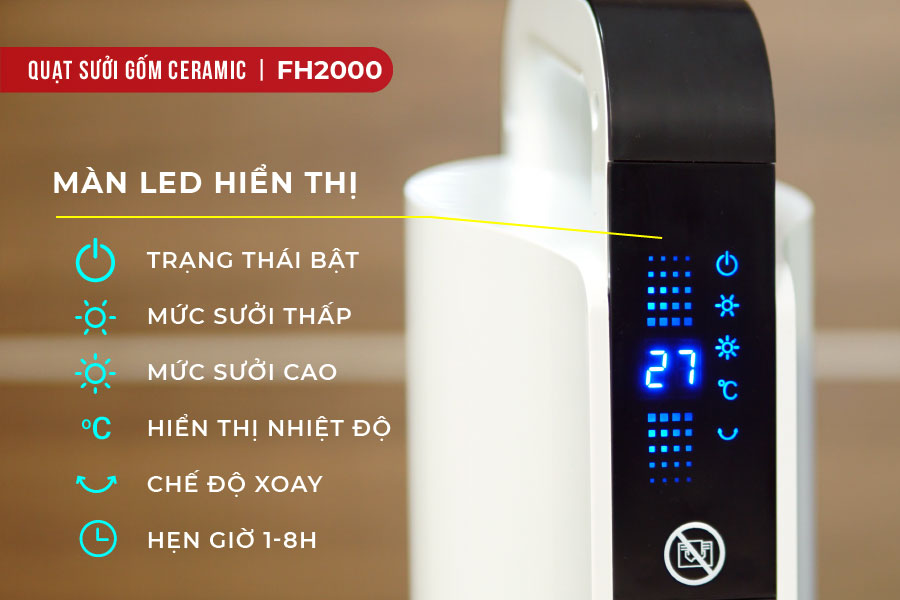quạt sưởi gốm để sàn Fujihome FH2000