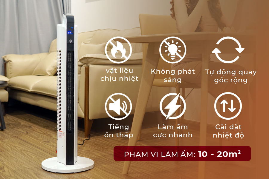 quạt sưởi gốm để sàn Fujihome FH2000