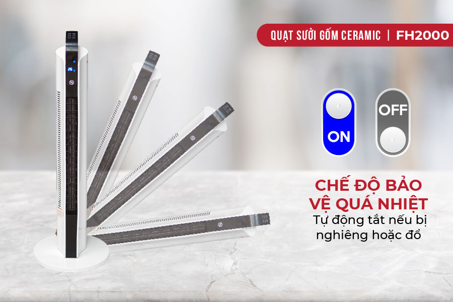quạt sưởi gốm để sàn Fujihome FH2000