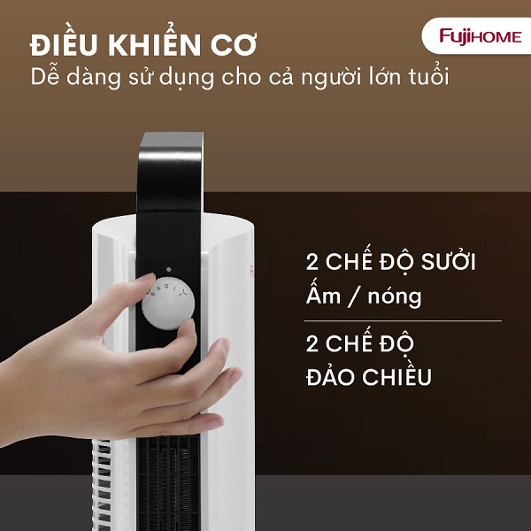 quạt sưởi gốm Ceramic để sàn Fujihome FH2000M
