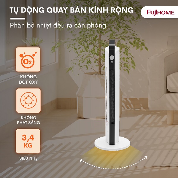 quạt sưởi gốm Ceramic để sàn Fujihome FH2000M