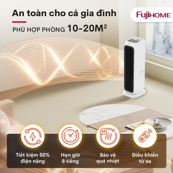quạt sưởi gốm Ceramic để sàn FujiHome FH3000