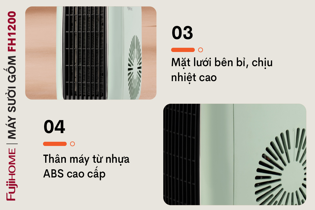 Quạt sưởi gốm mini Fujihome FH1200