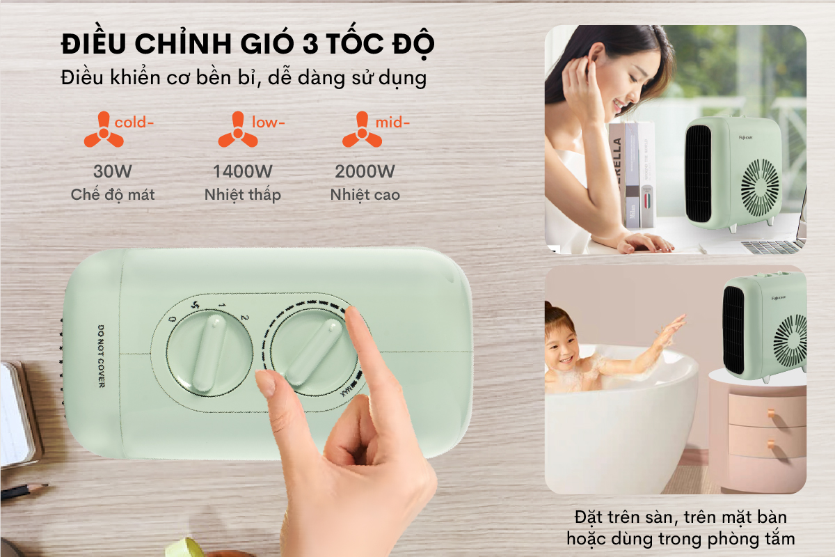 Quạt sưởi gốm mini Fujihome FH1200