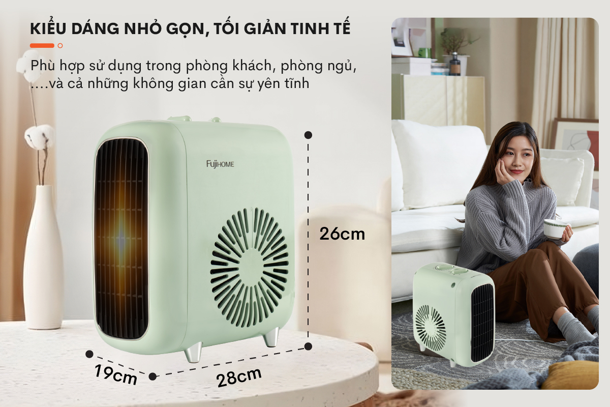 Quạt sưởi gốm mini Fujihome FH1200