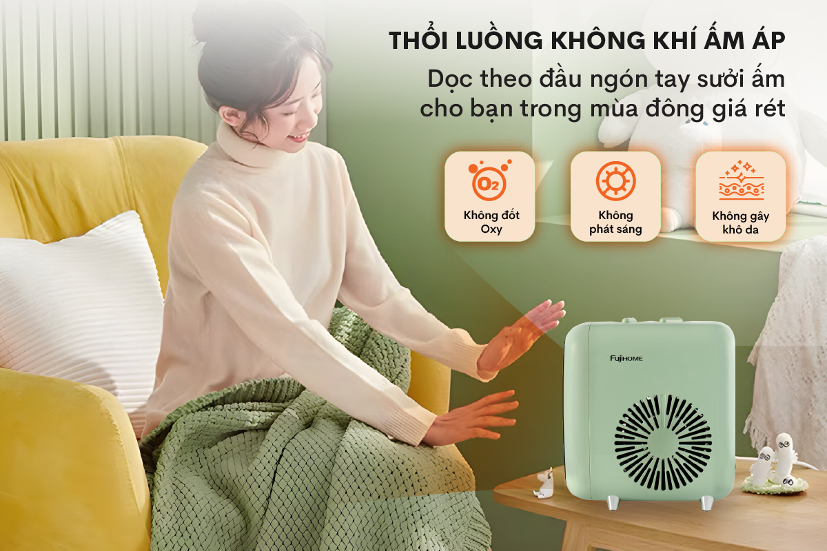 Quạt sưởi gốm mini Fujihome FH1200