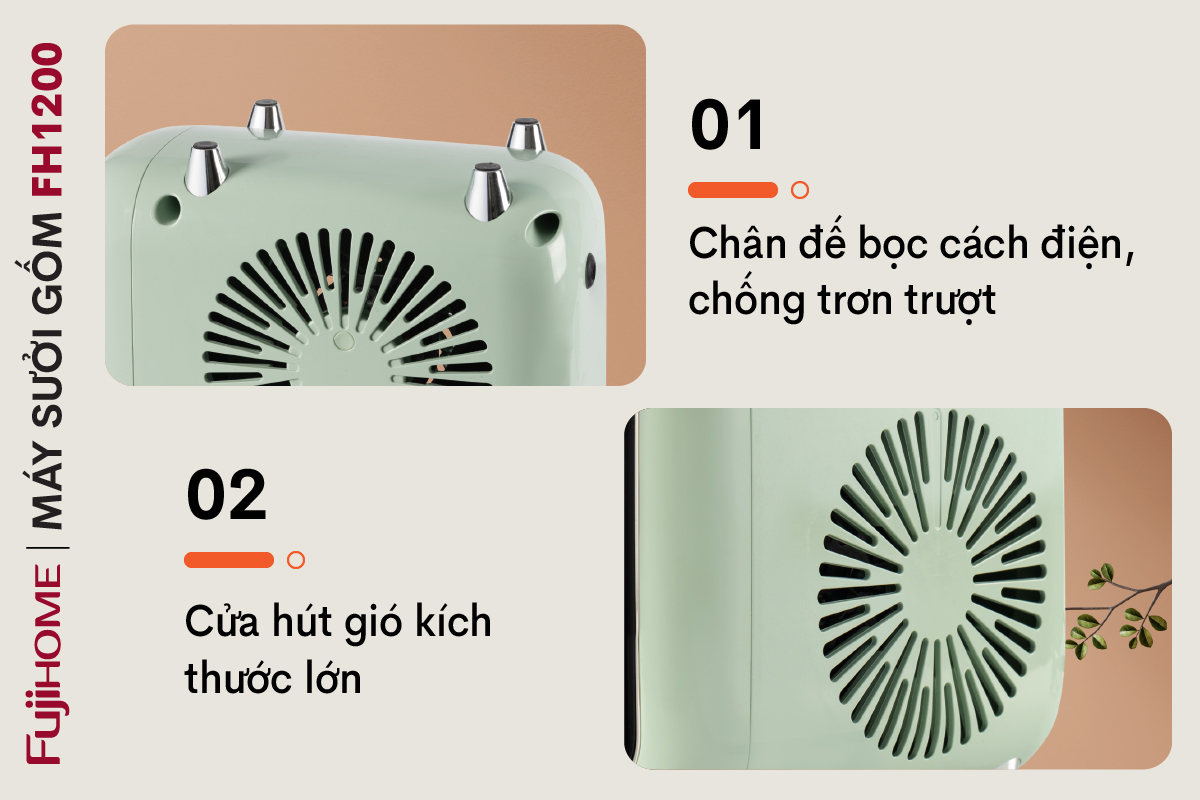 Quạt sưởi gốm mini Fujihome FH1200