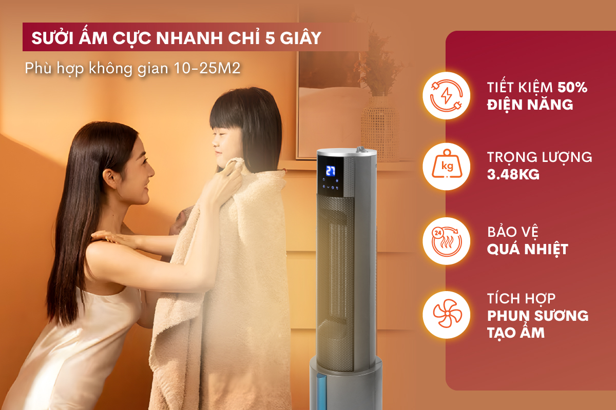 Top 5 máy sưởi cho bé tốt nhất hiện nay