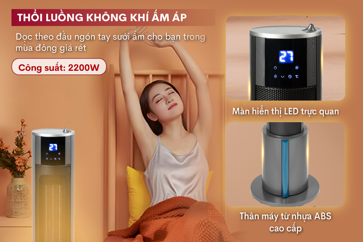 quạt sưởi gốm tích hợp tạo ẩm Fujihome FH6000