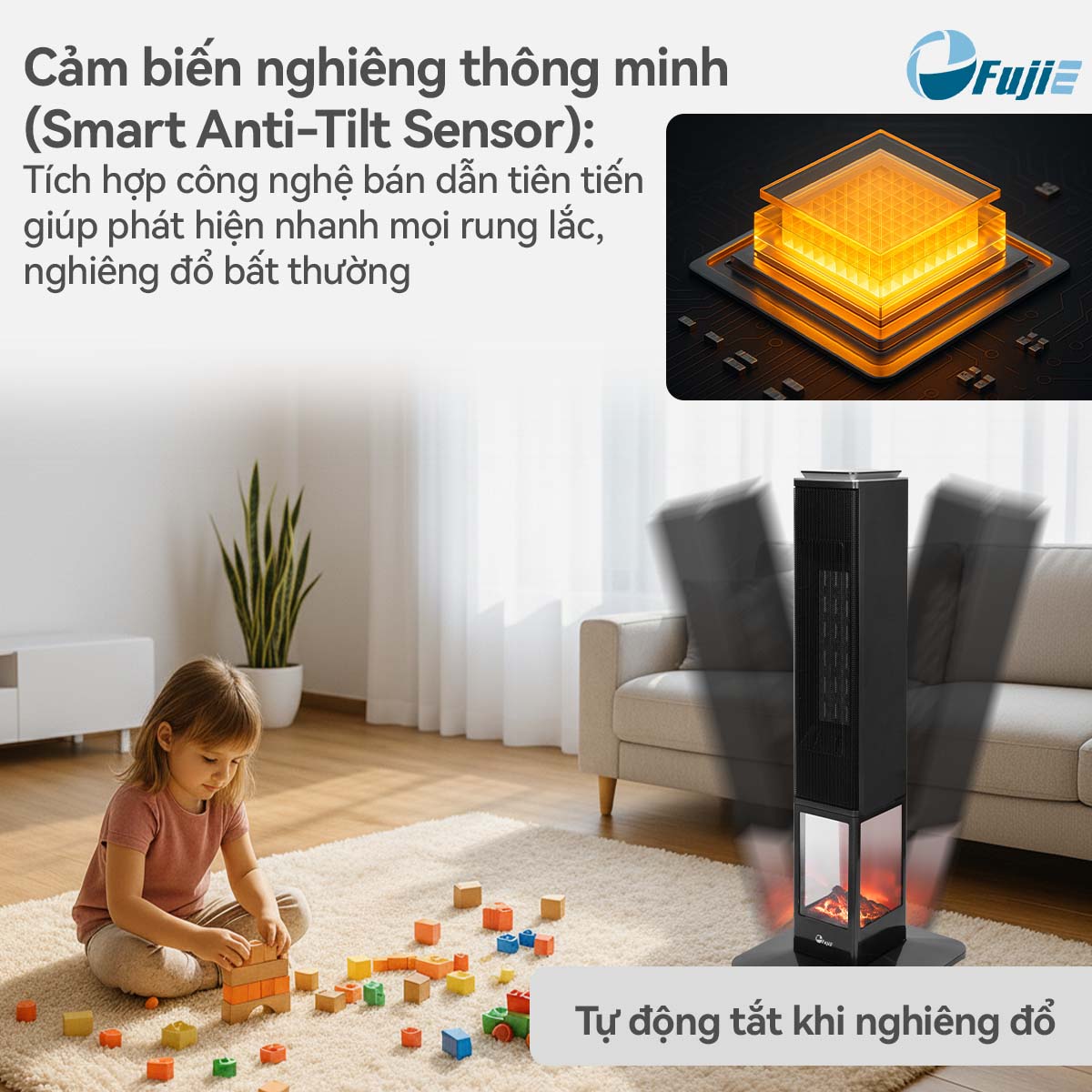 Đặc điểm nổi bật của máy sưởi gốm Fujie VH08