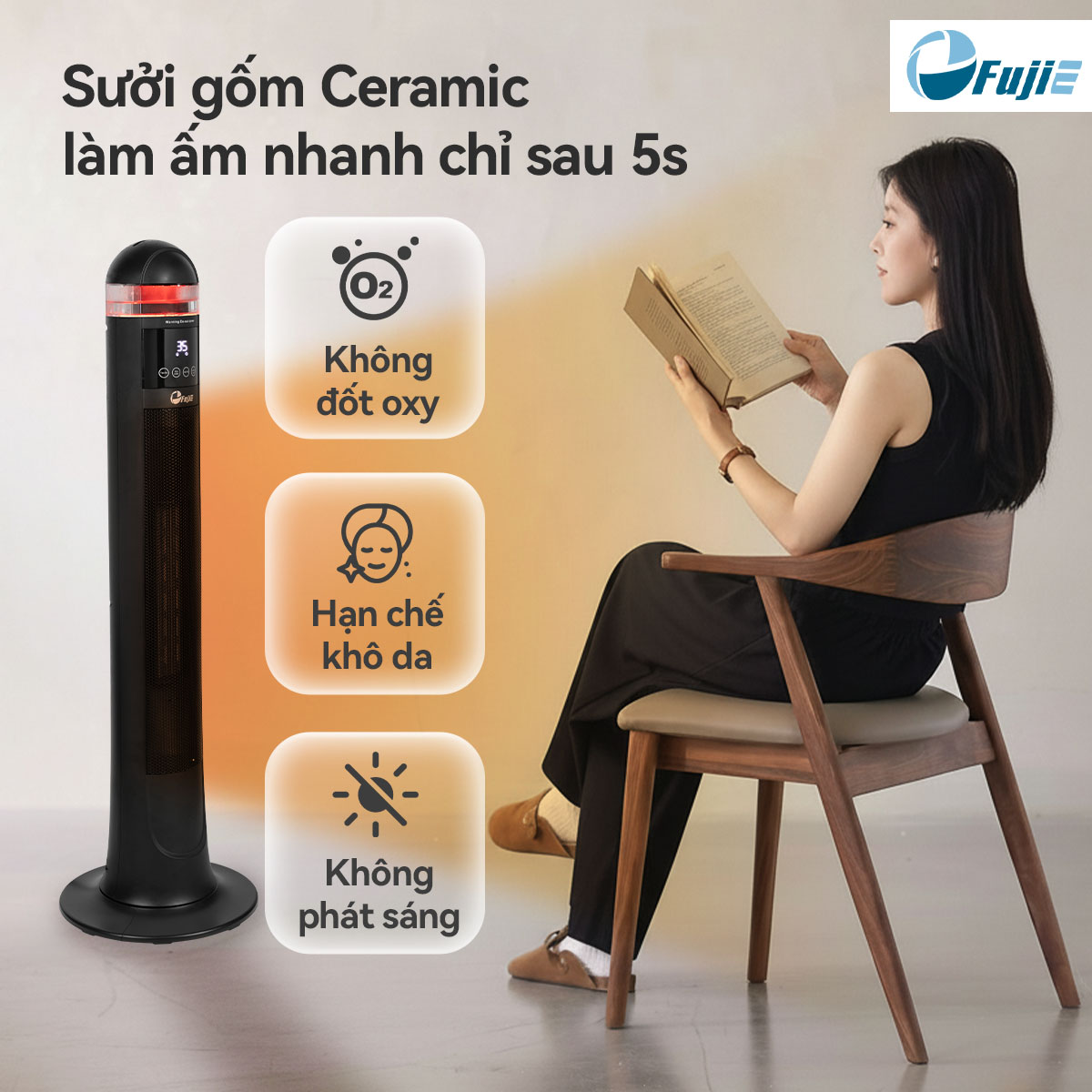 Đặc điểm nổi bật của máy sưởi gốm Fujie VH221