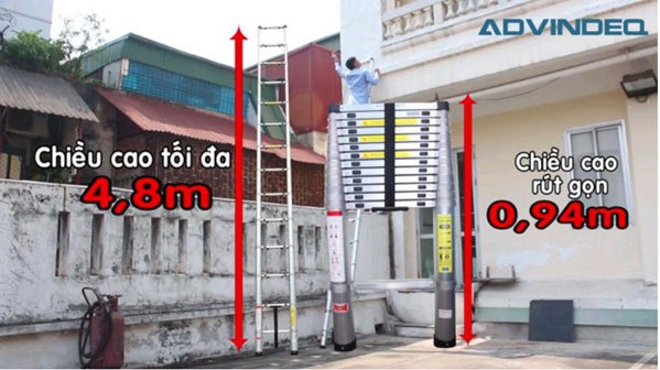 Điểm nổi bật của Thang nhôm rút gọn đơn Advindeq ADT214F