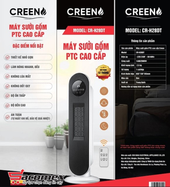 Các mẫu máy sưởi gốm Creen đáng mua nhất hiện nay