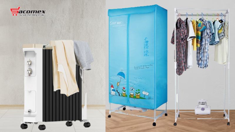So sánh máy sưởi quần áo và tủ sấy quần áo