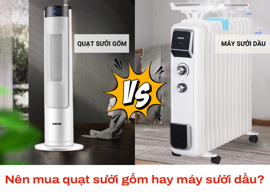 mua quạt sưởi gốm hay máy sưởi dầu