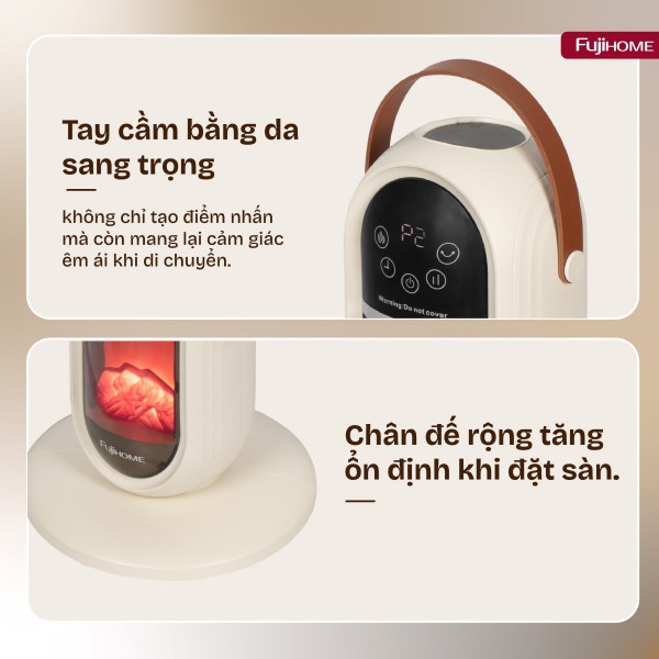 Đặc điểm nổi bật của quạt sưởi gốm điều khiển bằng giọng nói Fujihome FH202
