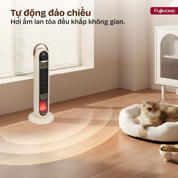 Đặc điểm nổi bật của quạt sưởi gốm điều khiển bằng giọng nói Fujihome FH202