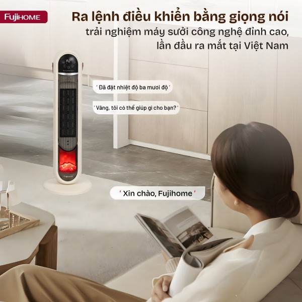 Đặc điểm nổi bật của quạt sưởi gốm điều khiển bằng giọng nói Fujihome FH202