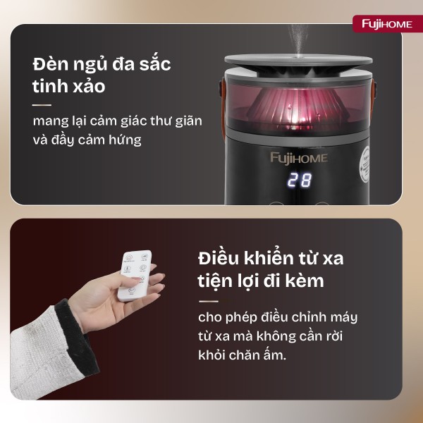 Đặc điểm nổi bật của quạt sưởi gốm điều khiển bằng giọng nói Fujihome FH3303
