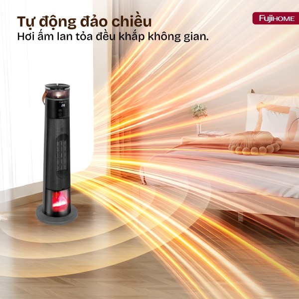 Đặc điểm nổi bật của quạt sưởi gốm điều khiển bằng giọng nói Fujihome FH3303