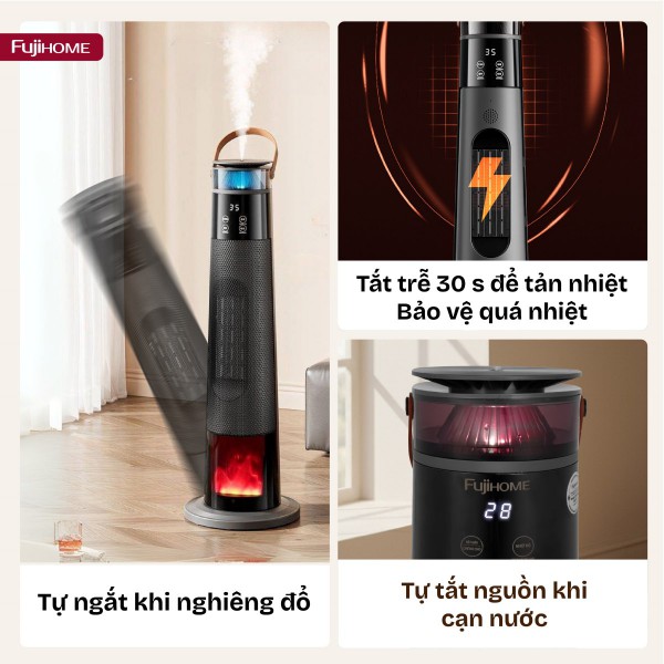 Đặc điểm nổi bật của quạt sưởi gốm điều khiển bằng giọng nói Fujihome FH3303