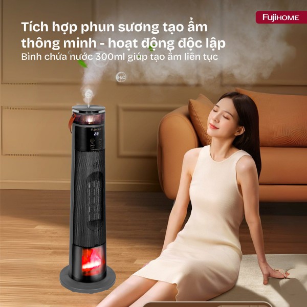 Đặc điểm nổi bật của quạt sưởi gốm điều khiển bằng giọng nói Fujihome FH3303