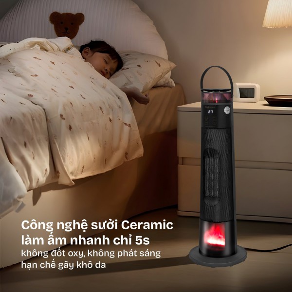 Đặc điểm nổi bật của quạt sưởi gốm điều khiển bằng giọng nói Fujihome FH3303B
