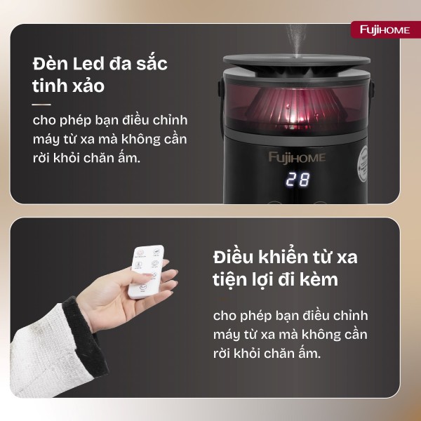 Đặc điểm nổi bật của quạt sưởi gốm điều khiển bằng giọng nói Fujihome FH3303B
