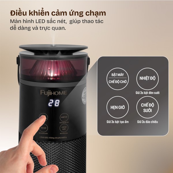Đặc điểm nổi bật của quạt sưởi gốm điều khiển bằng giọng nói Fujihome FH3303B