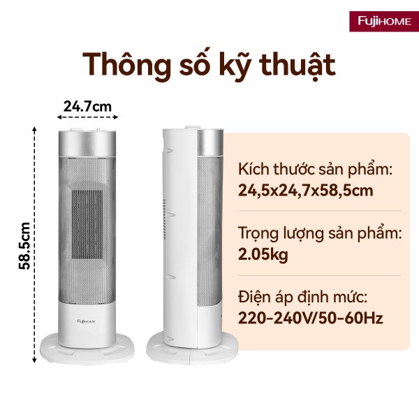 Đặc điểm nổi bật của quạt sưởi gốm Fujihome FH3100M