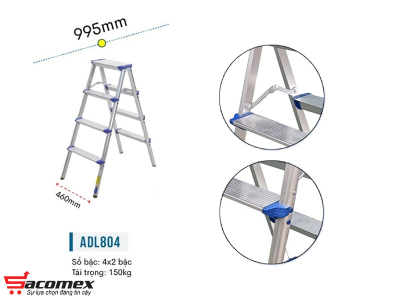 Điểm nổi bật của thang nhôm chữ A Advindeq ADL804