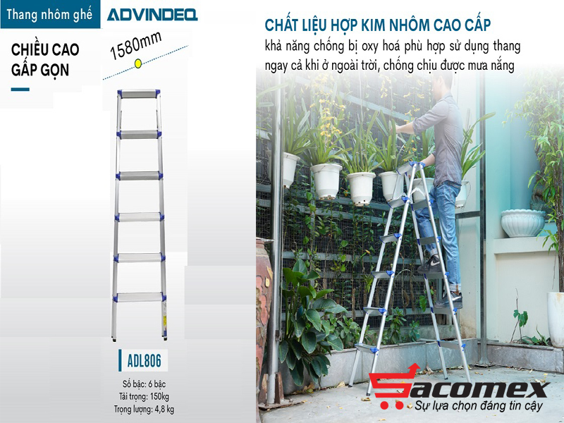Ứng dụng của thang nhôm gấp chữ A Advindeq ADL806