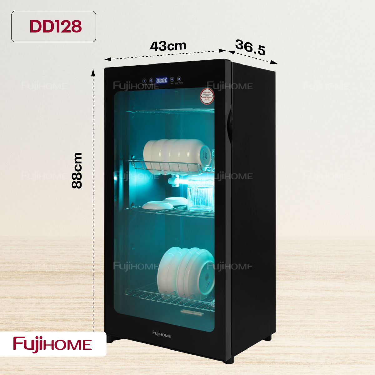 tủ sấy chén bát tiệt trùng Fujihome DD128
