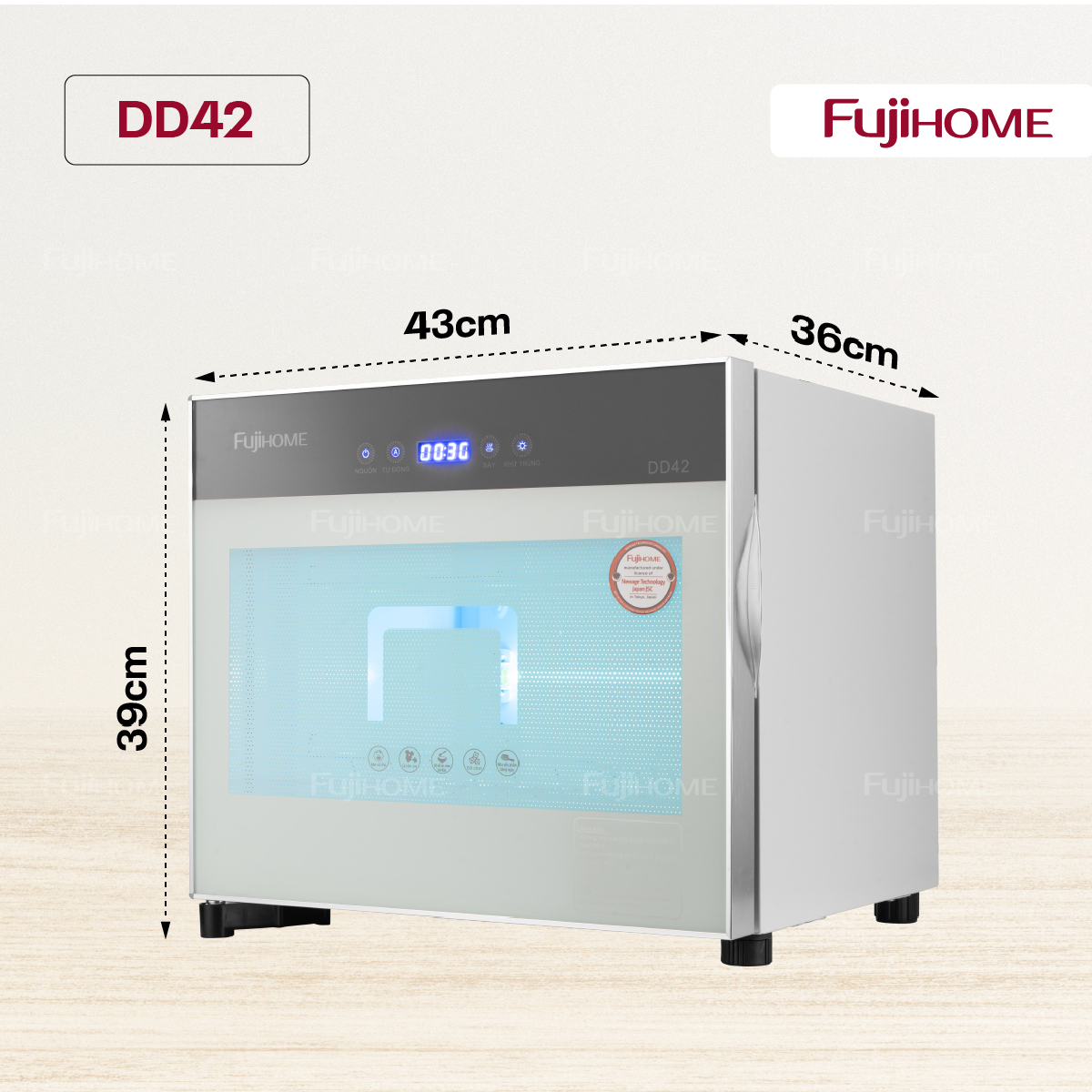 tủ sấy chén bát tiệt trùng Fujihome DD42