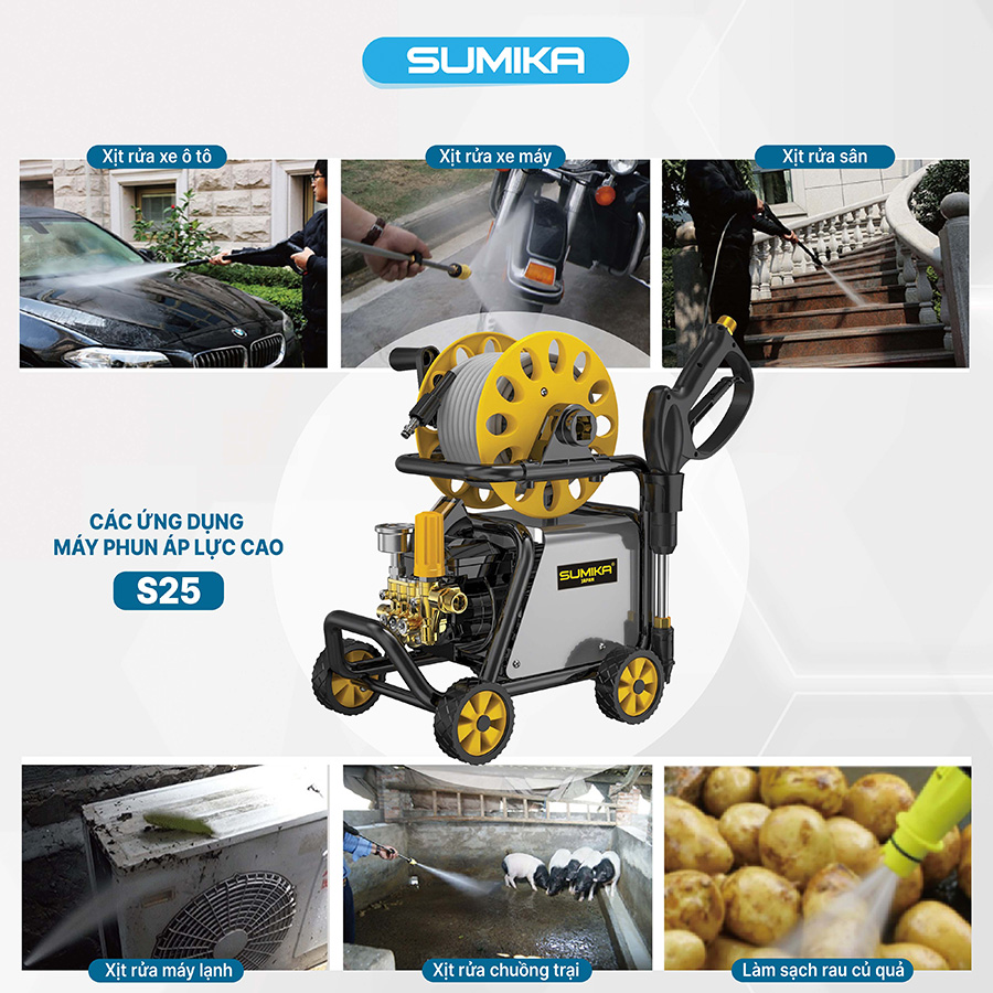 Ứng dụng đa dạng của máy rửa xe Sumika S25