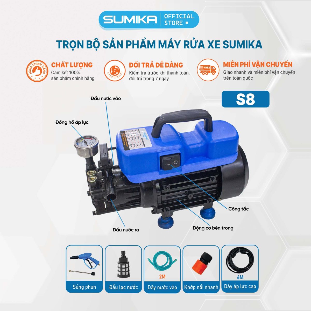 Hướng dẫn sử dụng máy rửa xe Sumika S8
