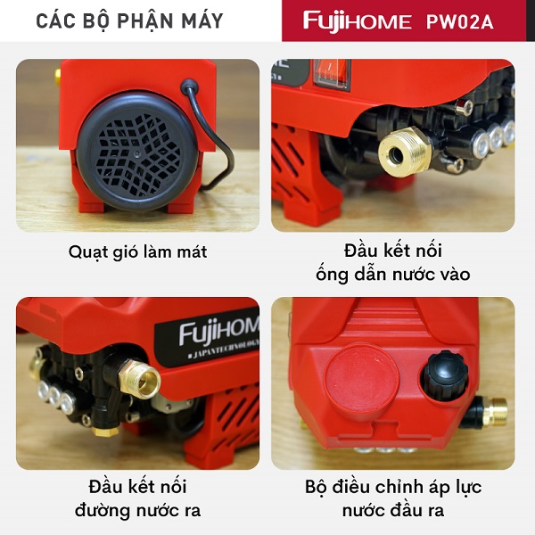Phụ kiện đi kèm máy rửa xe Fujihome PW02A