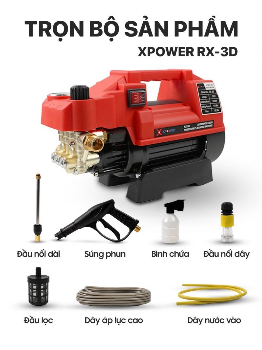 Đặc điểm nổi bật của máy xịt rửa XPOWER RX-3D 3500W