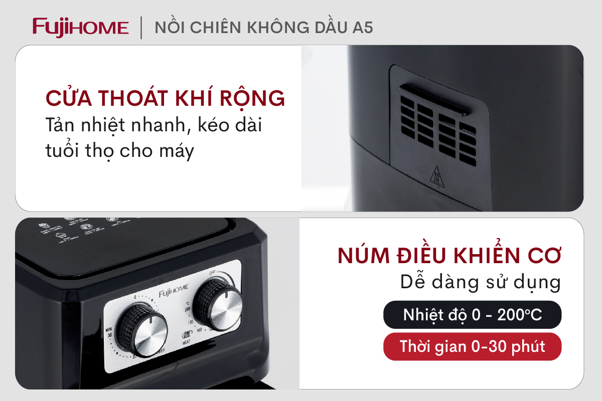 Giới thiệu nồi chiên không dầu Fujihome A5