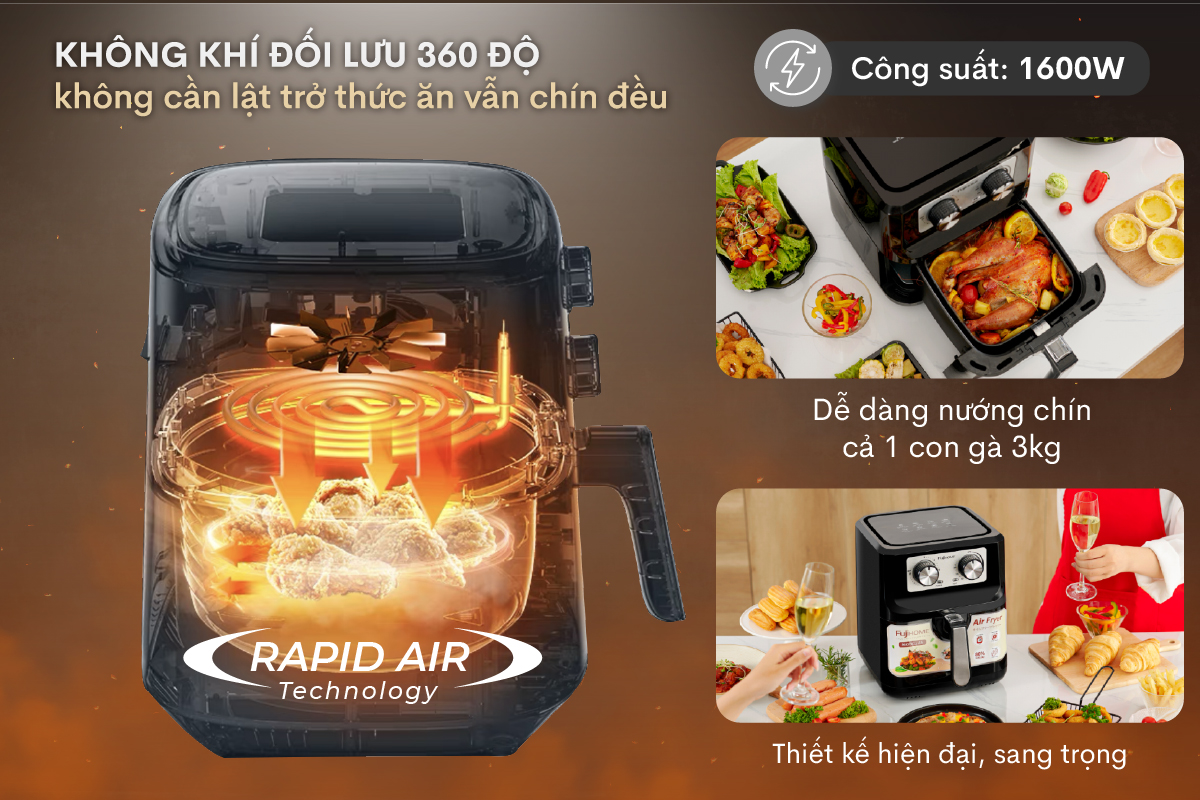 Giới thiệu nồi chiên không dầu Fujihome A5