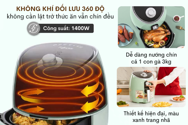 Ưu điểm nổi bật của nồi chiên không dầu Fujihome A4 5Lít